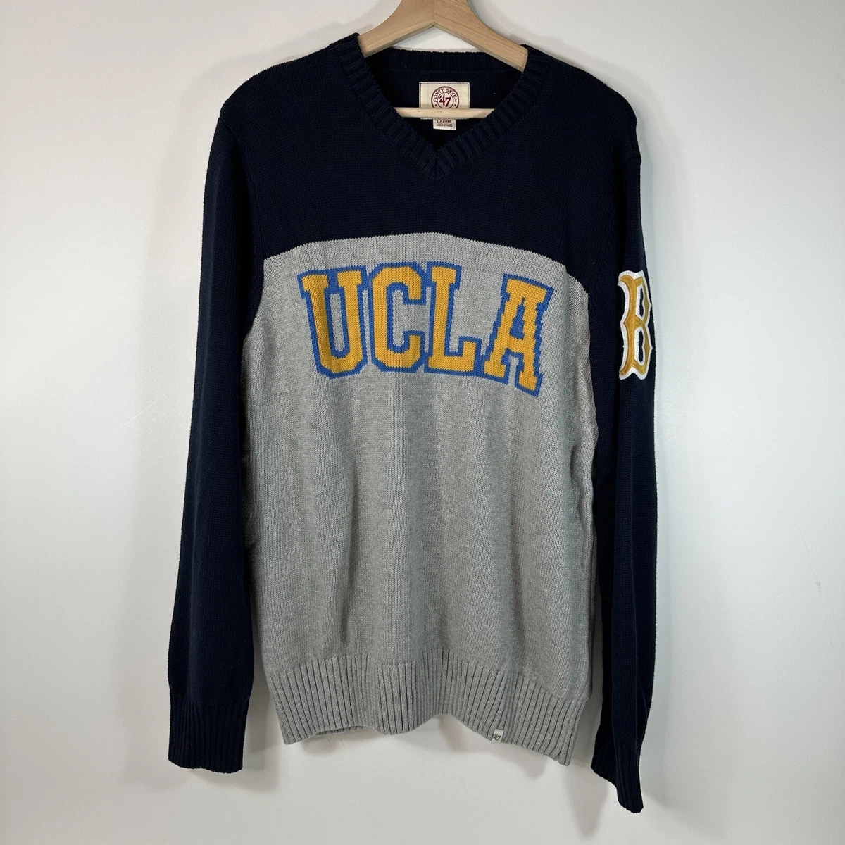 47 Brand UCLA Bruins Sweater Blue Gray Cotton Knit Mens Large L