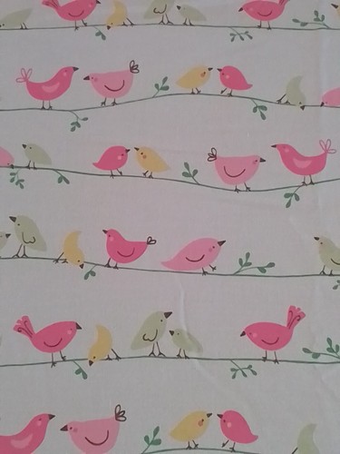 Pottery Barn Kids Penelope Twin Flat Sheet Birds Pink White Yellow Green - Picture 2 of 10
