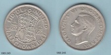 UK / Great Britain 1/2 Half Crown 1941 (George VI) Silver Coin B