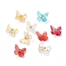 100x Glass Crystal Butterfly Charms for Jewelry Necklace Bracelet Earring Making