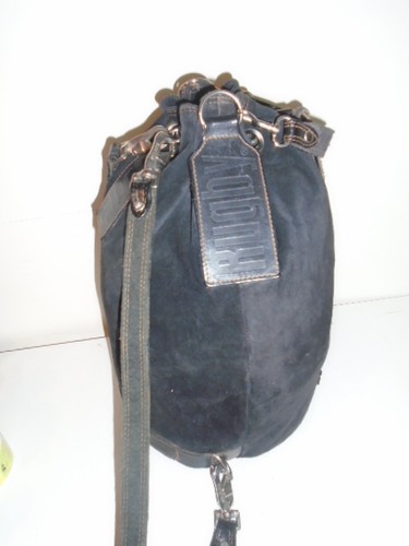 RUGBY RARE 3 TAG BUCKET BAG BACKPACK BLACK SUEDE $428USD RETAIL - Picture 4 of 11