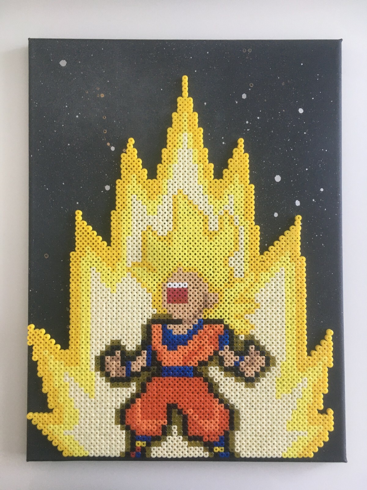 Perles à repasser Goku Fusion grand tableau mural pour salon ou chambre ado gamer