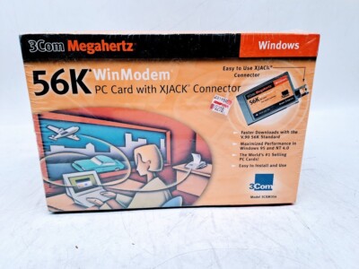 3COM MEGAHERTZ 56K WINMODEM PC CARD W/ XJACK CONNECTOR 3CXM356