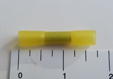 5 Pack High Strength Heat Shrink Butt Wire Connectors Crimp , Yellow 12-10 Gauge