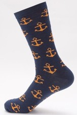 Blue Background Anchors Socks Novelty Unisex 6-12 Crazy Fun SF55