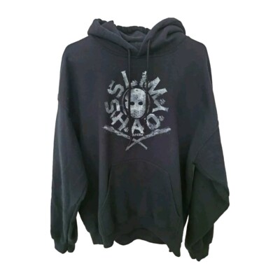 Eminem Slim Shady Hockey Mask Bat Logo Black Hooded Sweatshirt