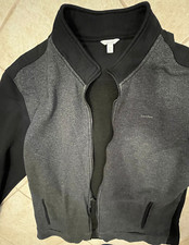 Calvin Klein Mens Sweater Black and Gray XXL Zip Up