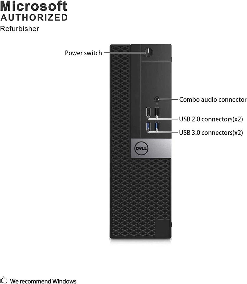 Dell i7 Desktop Computer PC Mini Core i7-6700 32GB RAM 1TB SSD Windows 10 WiFi - Image 3 of 4