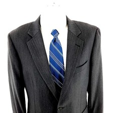 Jos A Bank Signature Wool 2 Button Blazer 40R Gray Herringbone