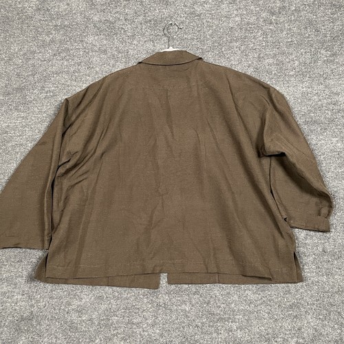Chaqueta Eskandar Mujer Talla 6 8 Frente Abierto Chaqueta Luz Marrón Seda Ropa de Trabajo - Imagen 6 de 9
