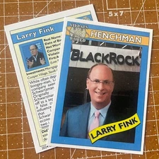 Larry Fink BlackRock - Villain World - Homemade Political Trading Cards!