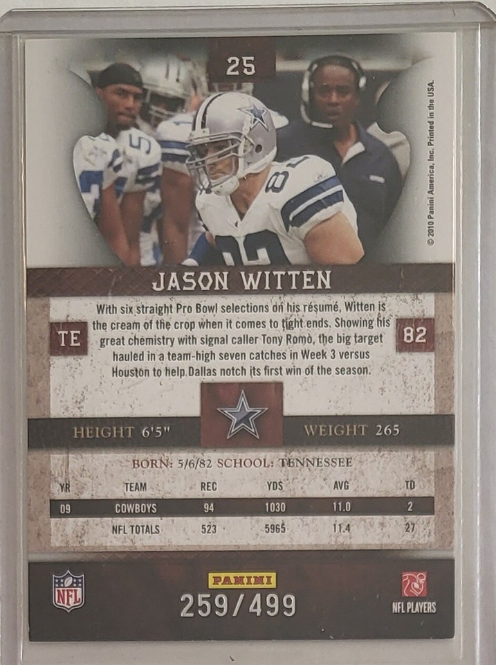 CARTE BILLET DE SAISON JASON WITTEN Dallas Cowboys 2014 Panini
