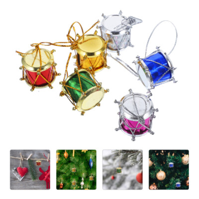 12 Pcs Drum Christmas Ornament Raz Imports Colorful Ornaments