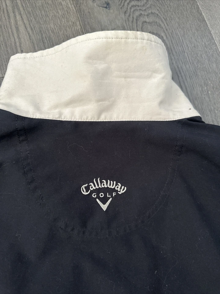 Chaqueta cortavientos deportiva de golf ventilada con cremallera completa negra extra grande Callaway para hombre Foto 3 de 4