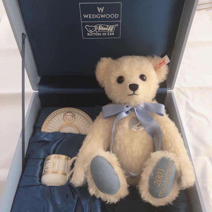 Steiff Wedgwood Teddy Bear 2001 Limited to 1500 Cup Teddy Bear Set 
