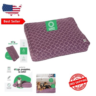 Durable 100% Cotton Dog Bed Cover for Large Breeds - Machine Washable & Stylish