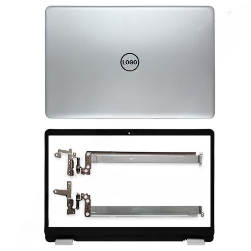 New Silver LCD Back Cover 0GYCJR &amp; Front Bezel Hinges For Dell