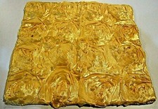 Square Silky Ribbon 3D Yellow Roses Pillow Cover 16" x 16" NEW  113 