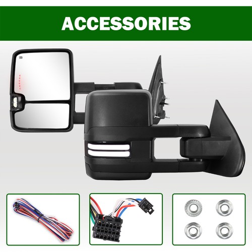 2X Tow Mirrors fit 14-19 Chevy Silverado GMC Sierra 1500 Switchback Sequential - Picture 9 of 9