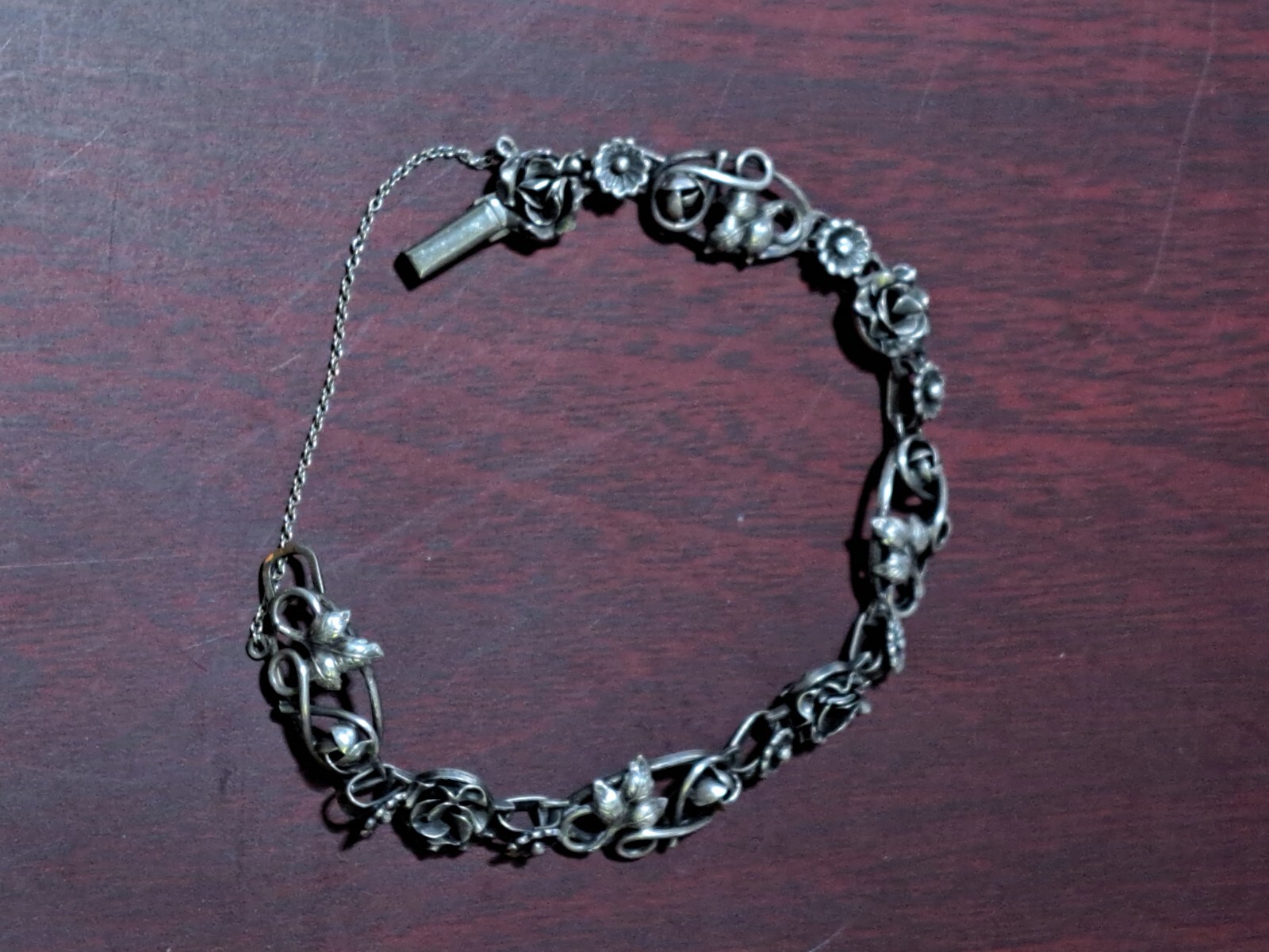 RARE Solid Sterling Silver S925 Unique Flower Bra… - image 3