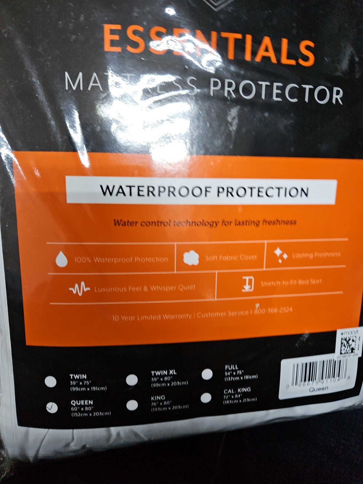 Mattress Protector Cover Queen Essentials White Waterproof Stretch-To-Fit New-image