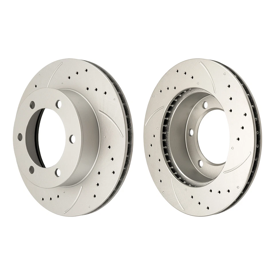 Rotores de freno de disco perforados delanteros y pastillas de cerámica para Toyota Tacoma 1999-2004 Foto 4 de 4