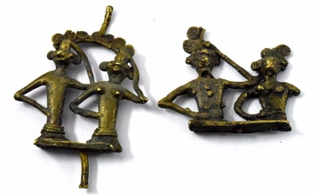 Old ancient rare antique tribal brass figures great collectibles. G18-7 Old ancient rare antique tribal brass figures great collectibles. G18-7