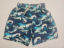 Wonder Nation Boys Blue Swim Trunks Shark Pattern Size XS 4-5 Swimwear Shorts