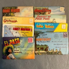 Vintage Postcards Lot of 6 U.S. Souvenir Folder Albums Folders