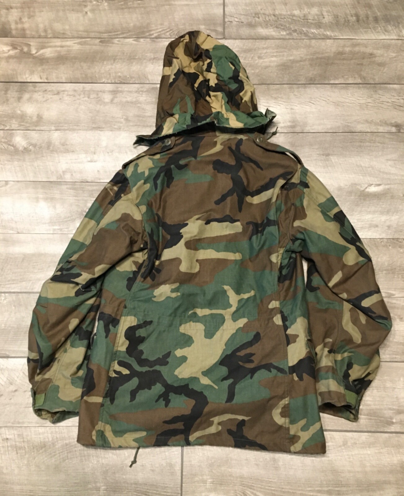 US Army Camo Parka Cold Weather Vtg Jacket Golden MFG… Gem