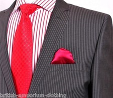 Holland Esquire Dark Grey Pinstripe Wool Suit UK42 EU52 C42 x W36 NEW + TAGS