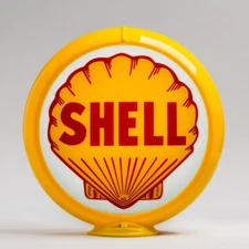 Shell 13.5" Gas Pump Globe w/ Yellow Plastic Body (G175)