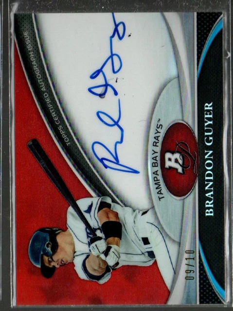 2011 Bowman Platinum Prospect Red Refractors #BG Brandon Guyer Auto /10