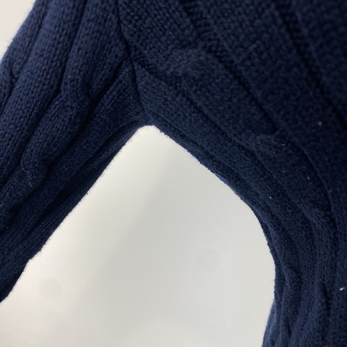 Polo Ralph Lauren Cable Knit Jumper Navy Blue Size Large Women’s - Picture 9 of 11