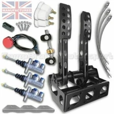 UNIVERSAL REAR CYLINDER FACING FLOOR MOUNTED HYDRAULIC PEDAL BOX KIT - 2 PEDAL