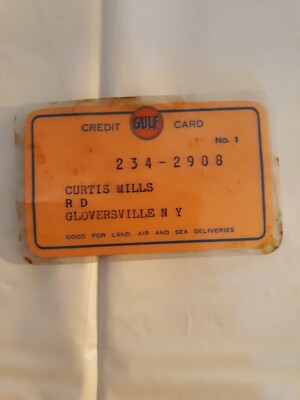 Vintage Gulf Credit Card #1, circa 1955, Land Air and Sea