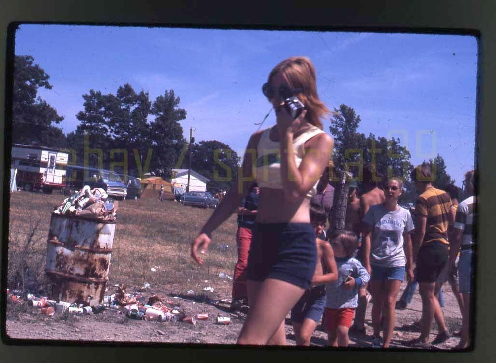 1974 Watkins Glen Grand Prix Race Track NY - Guys & Gals / Fans - Vintage Slide