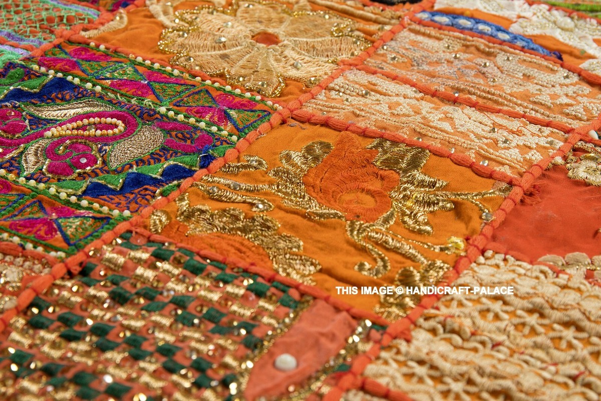 Patchwork Table Runner Vintage Style Rajasthani Hand Embroidered Table Placemat