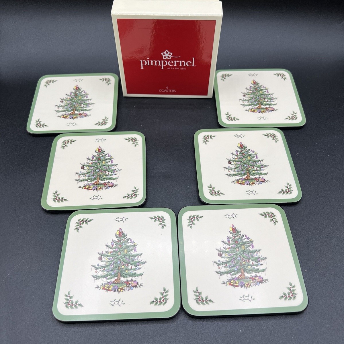 Pimpernel Spode Christmas Tree Coasters Box Of