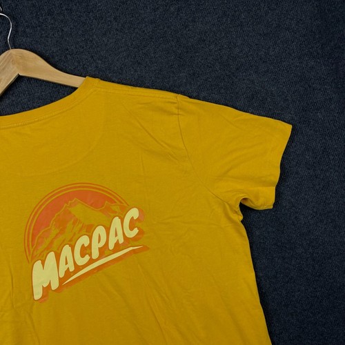 Macpac Mens T-Shirt Yellow Graphic Print Short Sleeve Organic Cotton Crew Neck - Picture 7 of 48