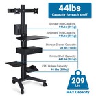 Yescom Mobile Computer Cart Dual Monitor Mount with Drawer Black — photo 6