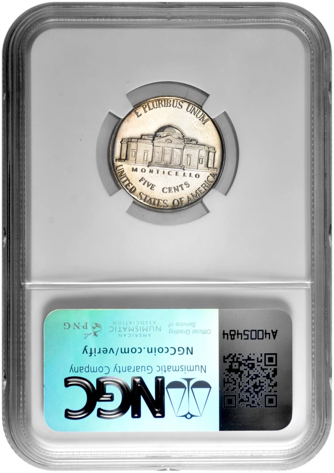 1952 5C Proof Jefferson Nickel Recut Ribbon NGC Graded PF 67 - Image 2 of 2