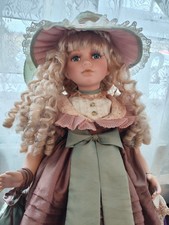 Vintage Porcelain Doll With Stand