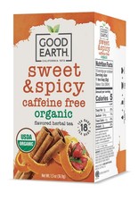 Earth Organic Herbal Tea, Sweet  Spicy, Caffeine Free, 18 Count Pack of 6 