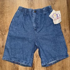 OP Ocean Pacific Denim Shorts Baggy Blue Jean Vtg 80s 90s NOS Boys Youth Medium