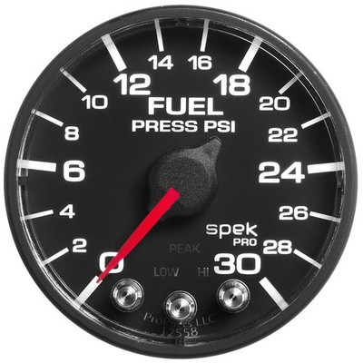 AutoMeter for Spek-Pro Gauge Fuel Press 2 1/16in 30psi Stepper Motor W/Peak &