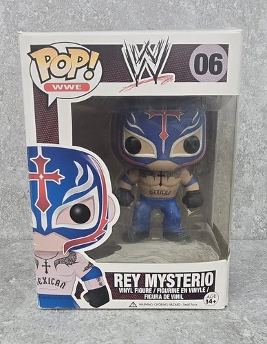 Vaulted 2013 Funko Pop WWE Rey Mysterio #06 Vinyl Figure Dark Blue FREE US SHIP