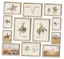 Kizbok Deor Vintage Farmhouse Cowboy Wall Decor, Retro Southwestern Western