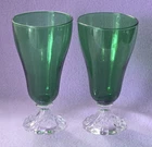 2 Vintage Anchor Hocking Glass Burple Inspiration Emerald Green Iced Tea Boopie