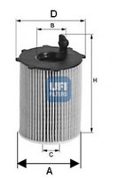 Ufi ÖLfilter 25.037.00 Filtereinsatz FüR CitroËN Mazda Peugeot Ford Fiat Toyota